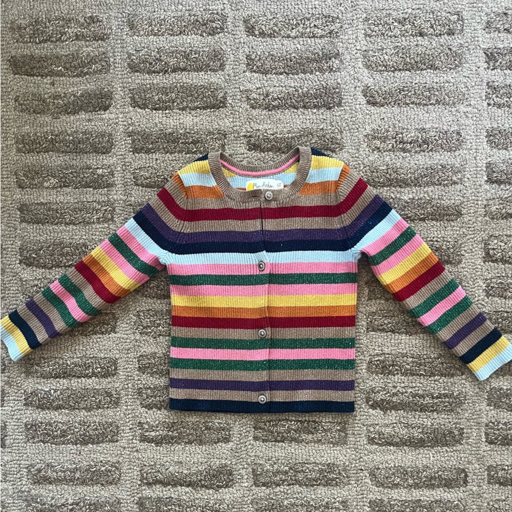 Mini Boden Kids Multicolor Striped Button-Up Knit Top 2-3t
